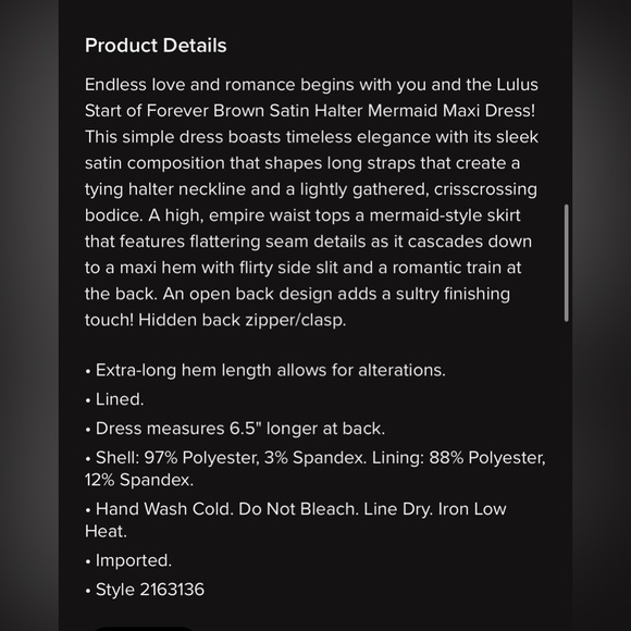 Lulus start of forever brown satin halter mermaid maxi dress - Picture 8 of 9